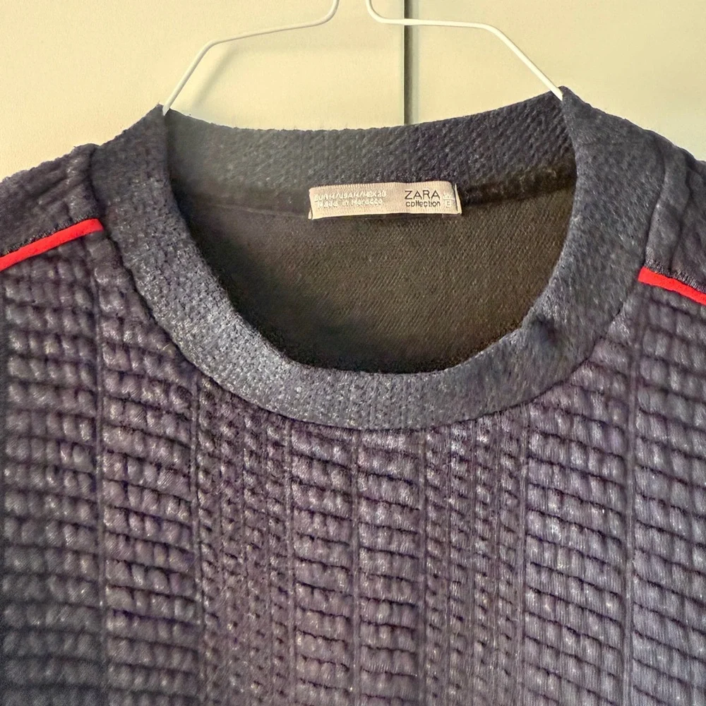 Zara Dark Blue Textured Sweater size M - Picture 4 of 7